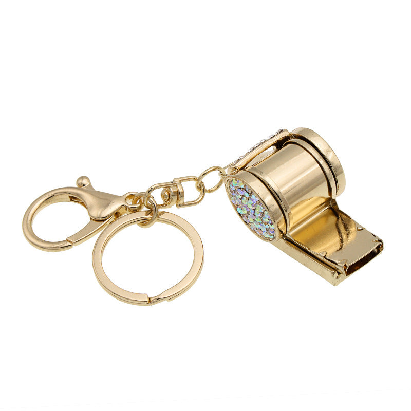 Rhinestone Whistle Key Chain