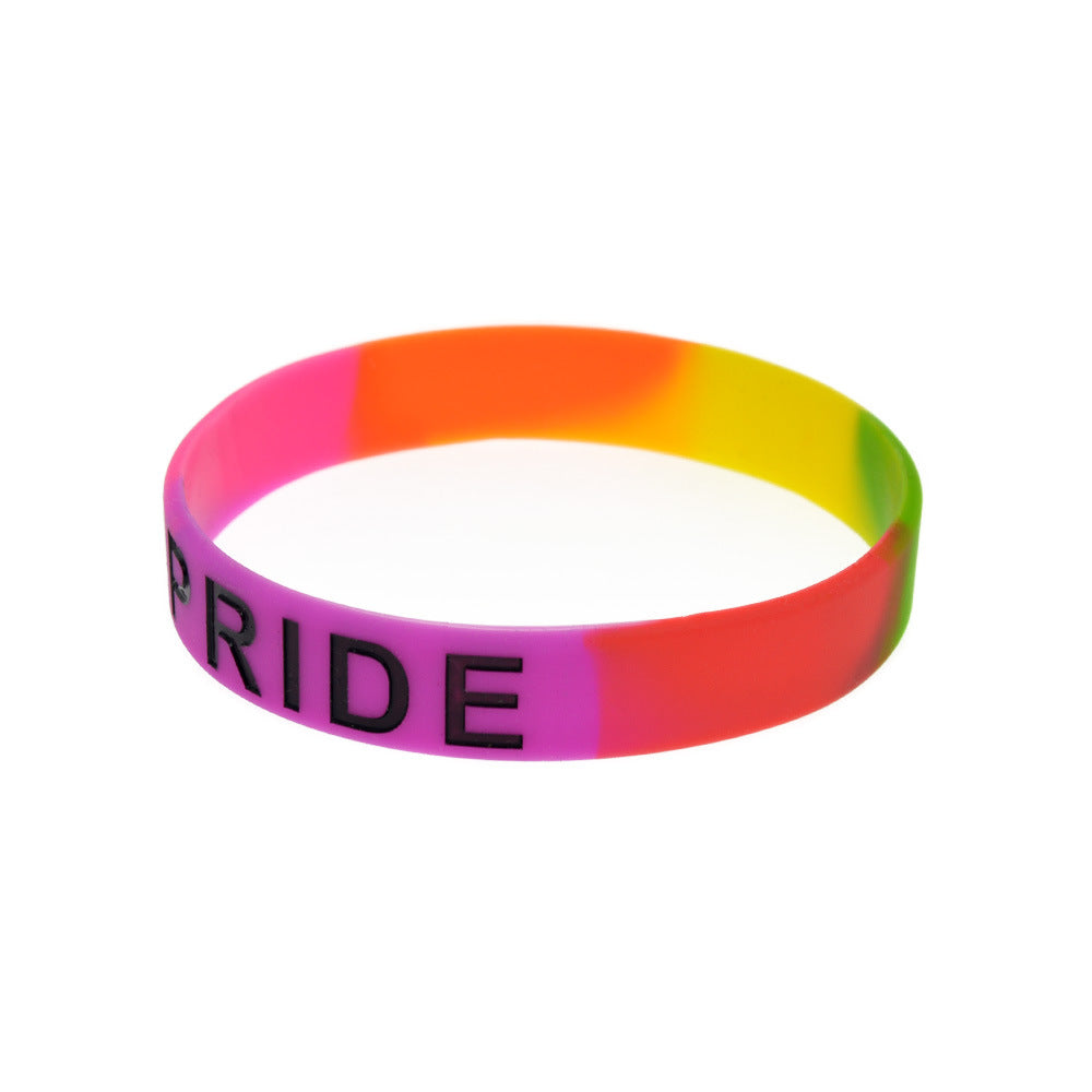 Pride Day Rainbow Silicone Wristband