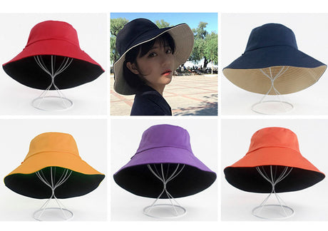 Reversible Unisex Big Brim Bucket Hat