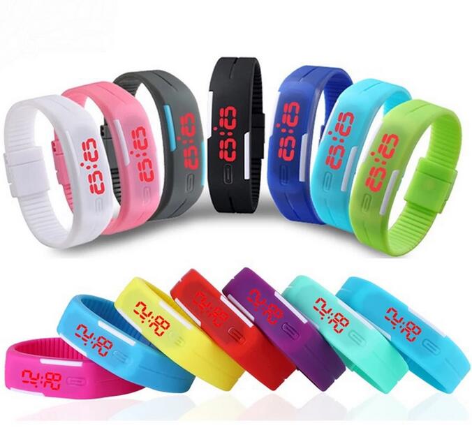 Colorful Tpu Strap Led Bracelet Watch