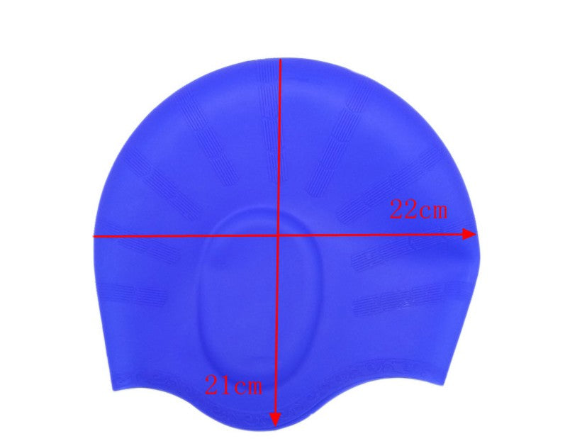 Silicone Swim Caps With Ear Pouches For Long Hair