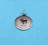 Stainless Steel Necklace Round Pendant