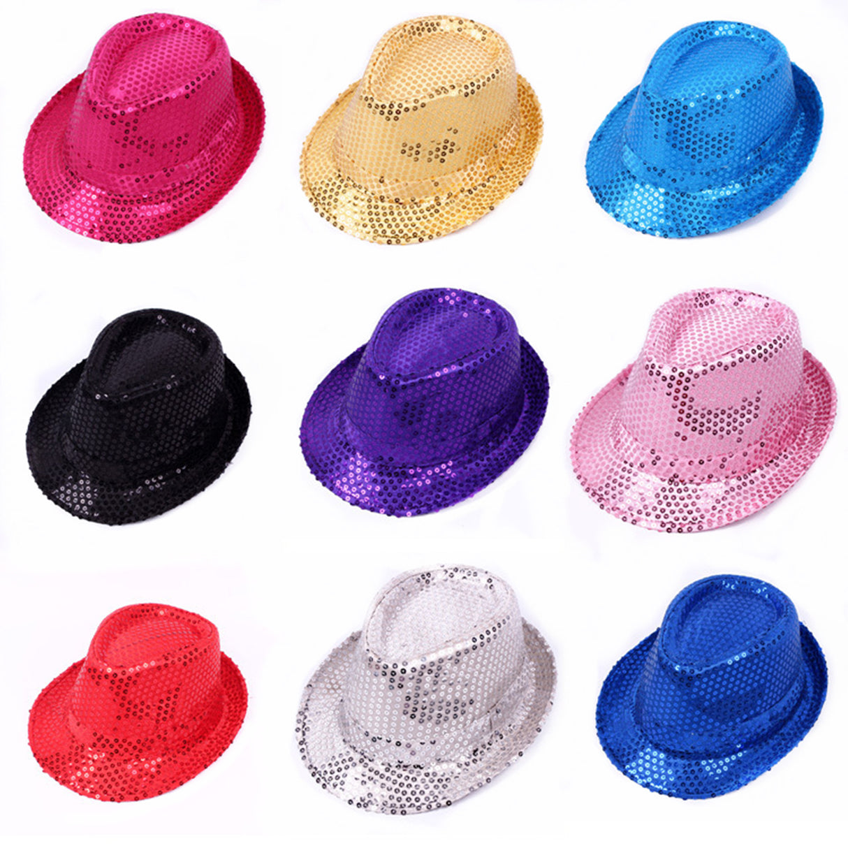 Fedora Hats With Bling Sequins