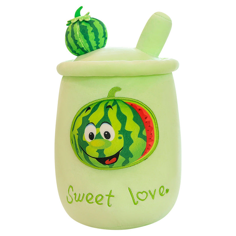 Fruit Cup Shape Plush Toy Pillow Decor