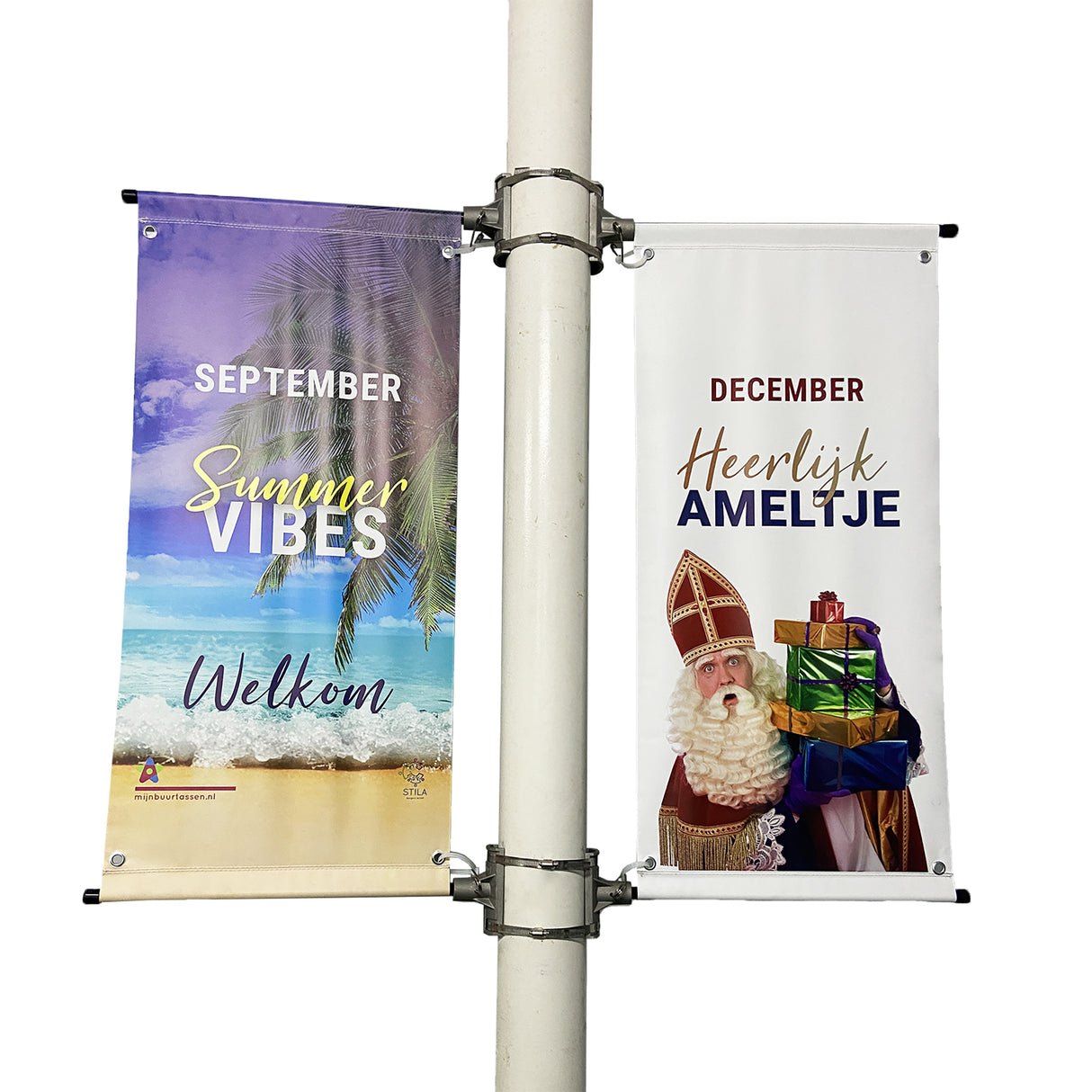 Outdoor Street Lamp Banner With Accessory