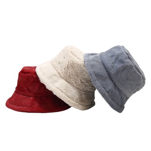 Solid Color Womens Plush Basin Hat