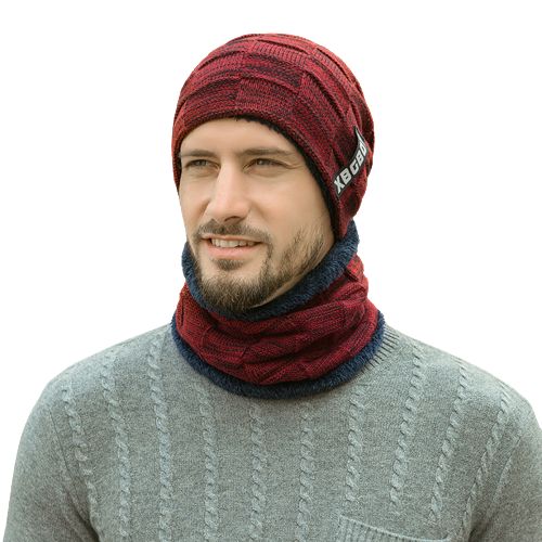 Men's Winter Beanie Toque Scarf Set