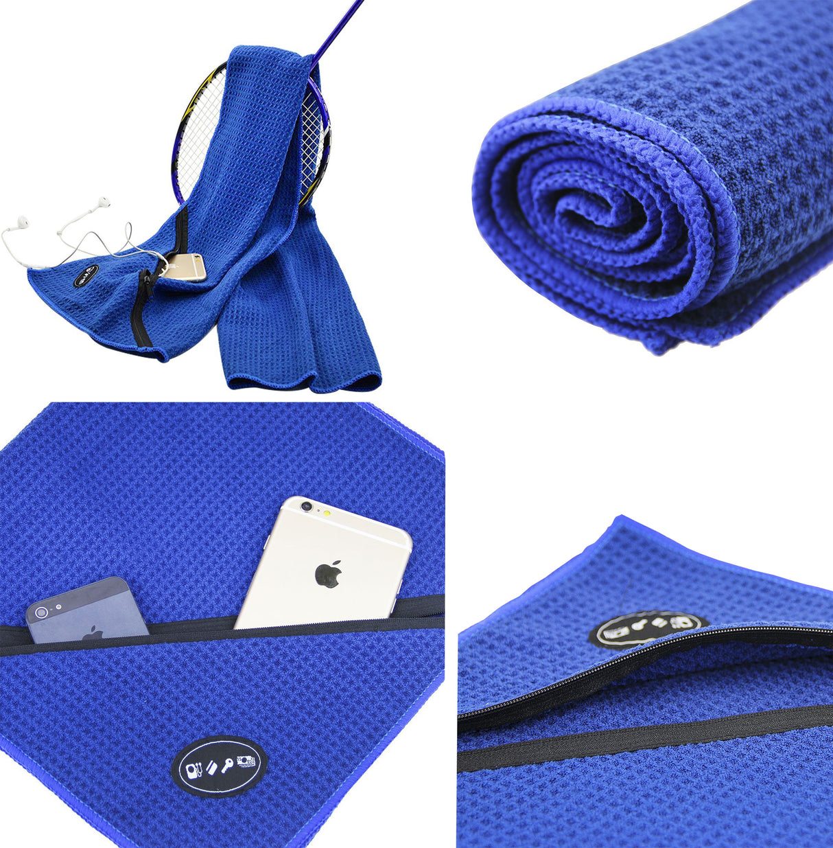 Gym Towel With Zipper Pocket