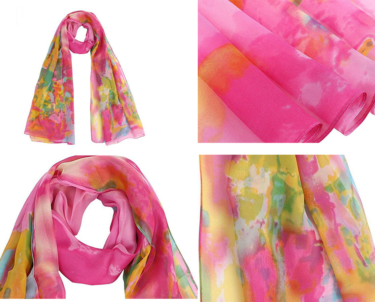 Pink Chiffon Scarf