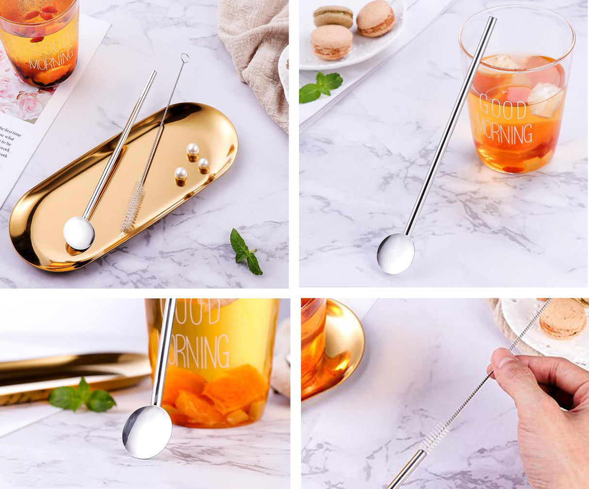 Reusable Spoon Drink Straw