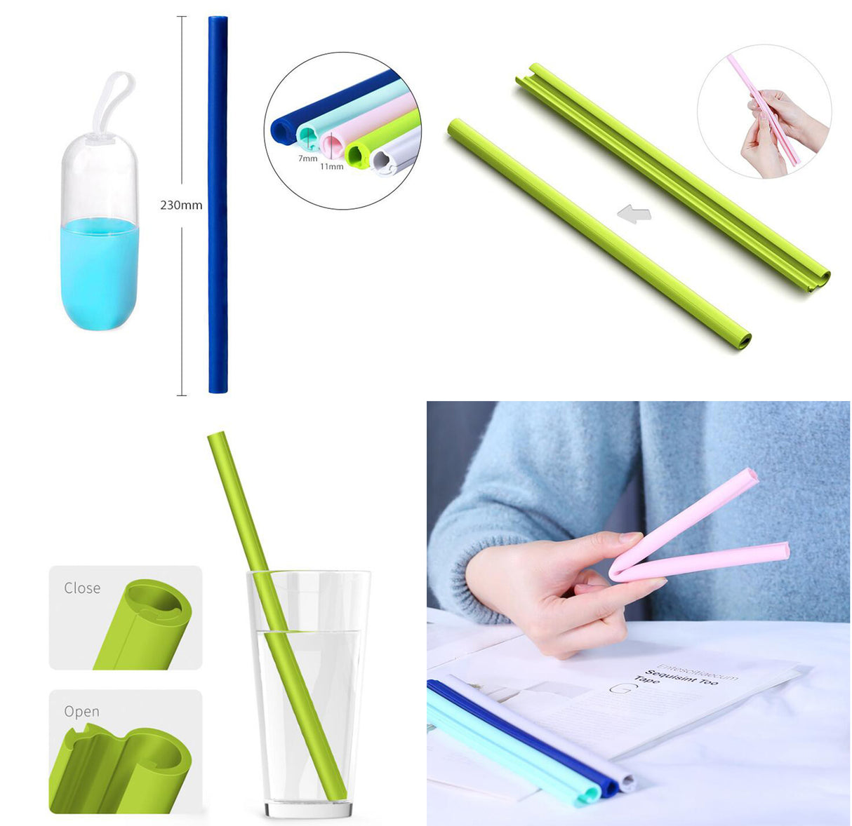 Openable Silicone Straw With Case