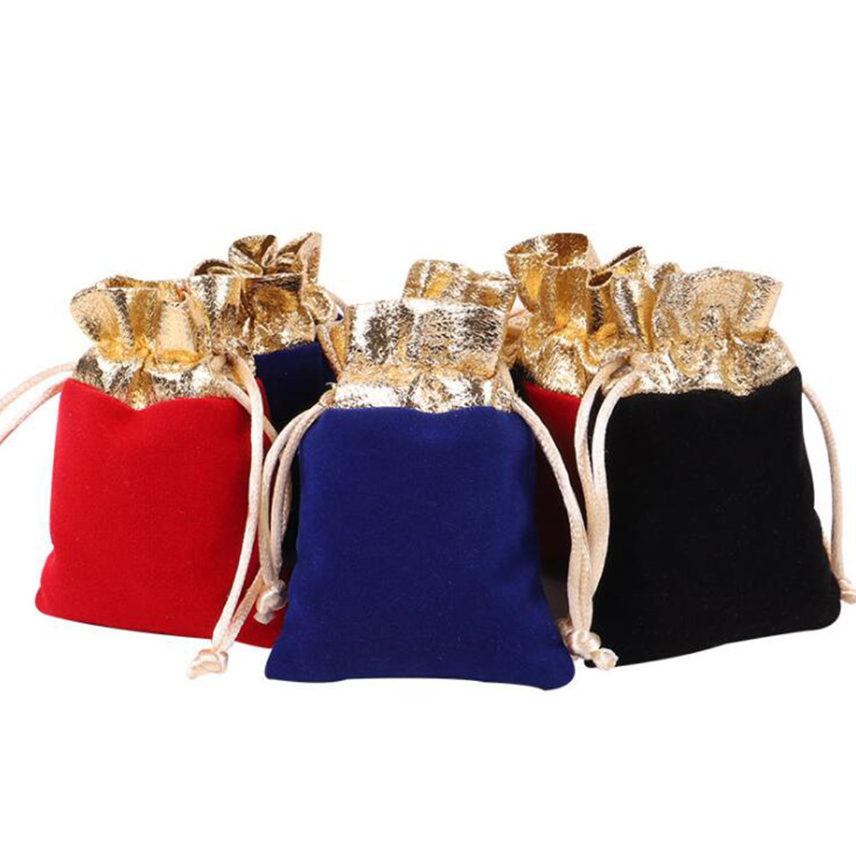 Golden Soft Velvet Packaging Pouches