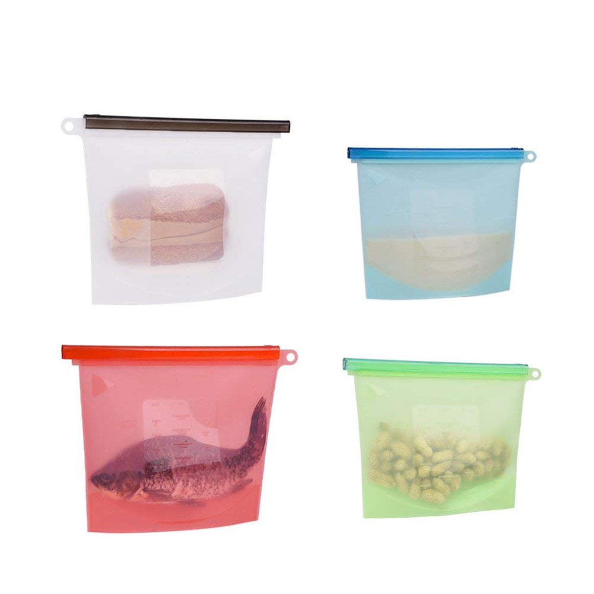 Silicone Reusable Storage Bags Set