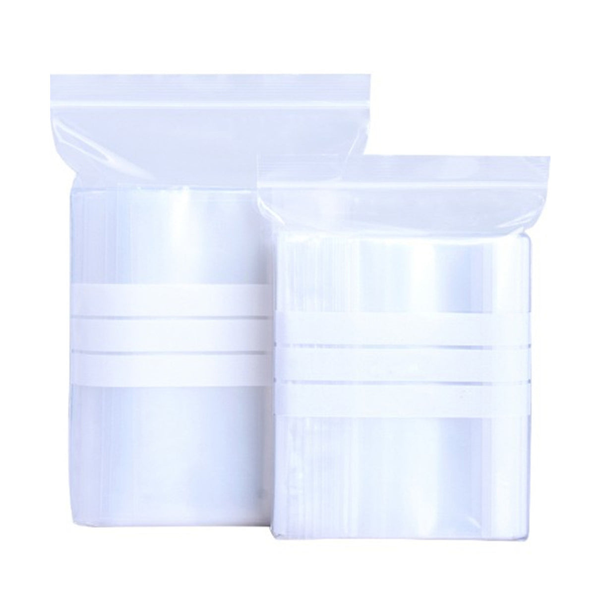 Write-on White Block Clear Bags