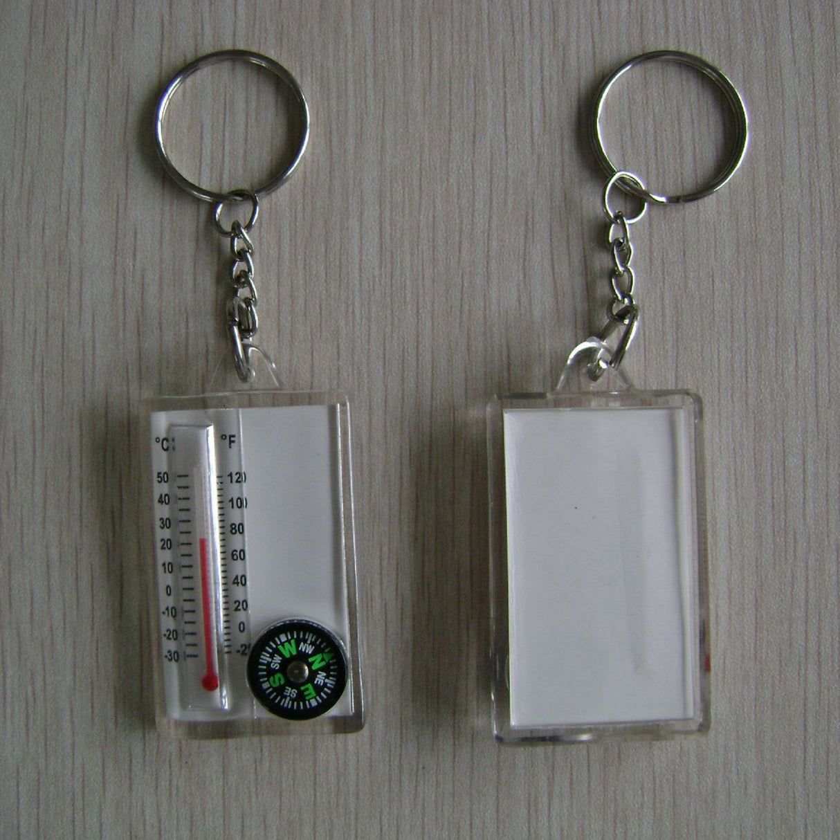 Thermometer Compass Key Chain Key Tag