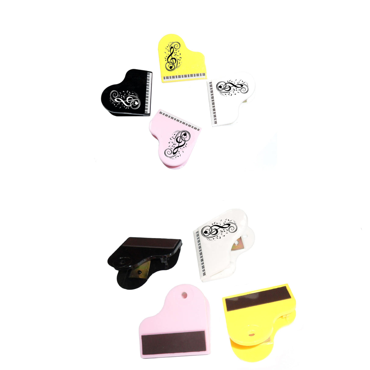 Plastic Piano Shaped Magnetic Memo Clips