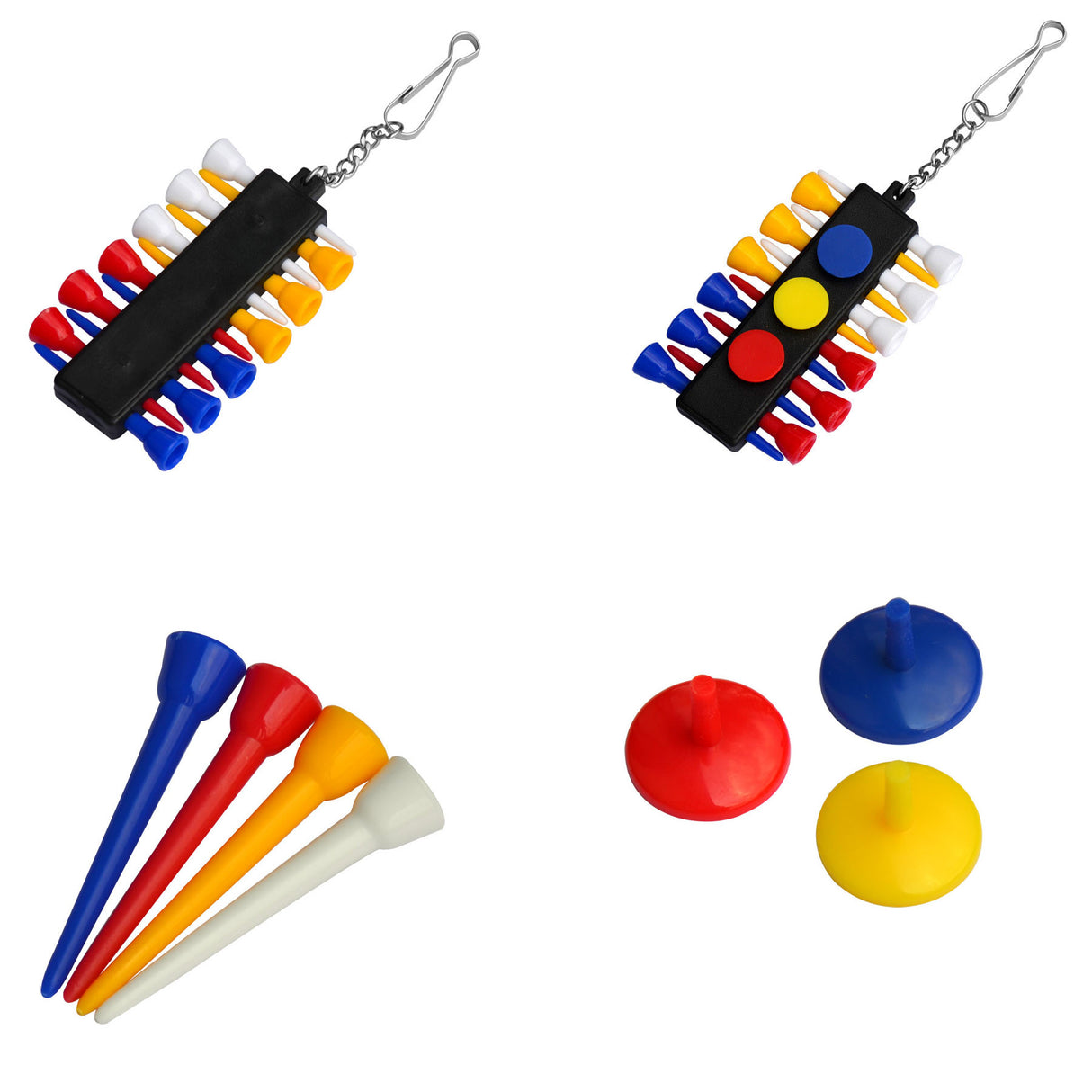 Golf Tee Holder Carrier Tees Shelf With Ball Marker Keychain