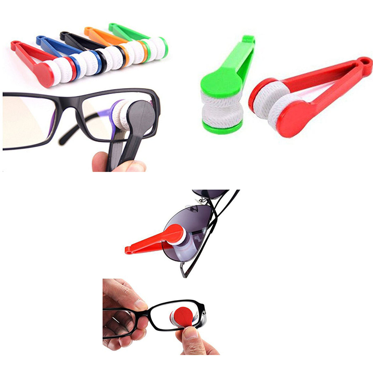 Sunglasses Eyeglass Microfiber Spectacles Cleaner Brush