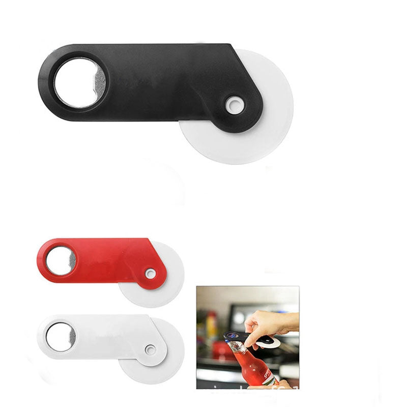 Plastic Pizza Cutter With Bottle Opener