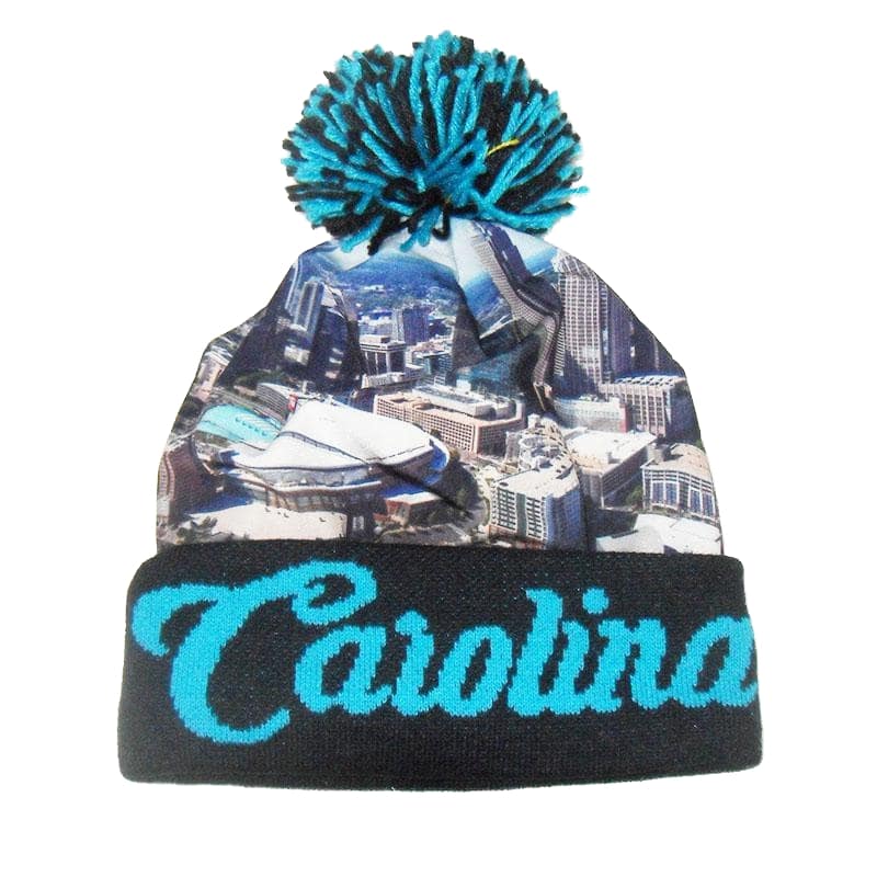 Full Color Sublimation Knit Acrylic Beanie With Pom