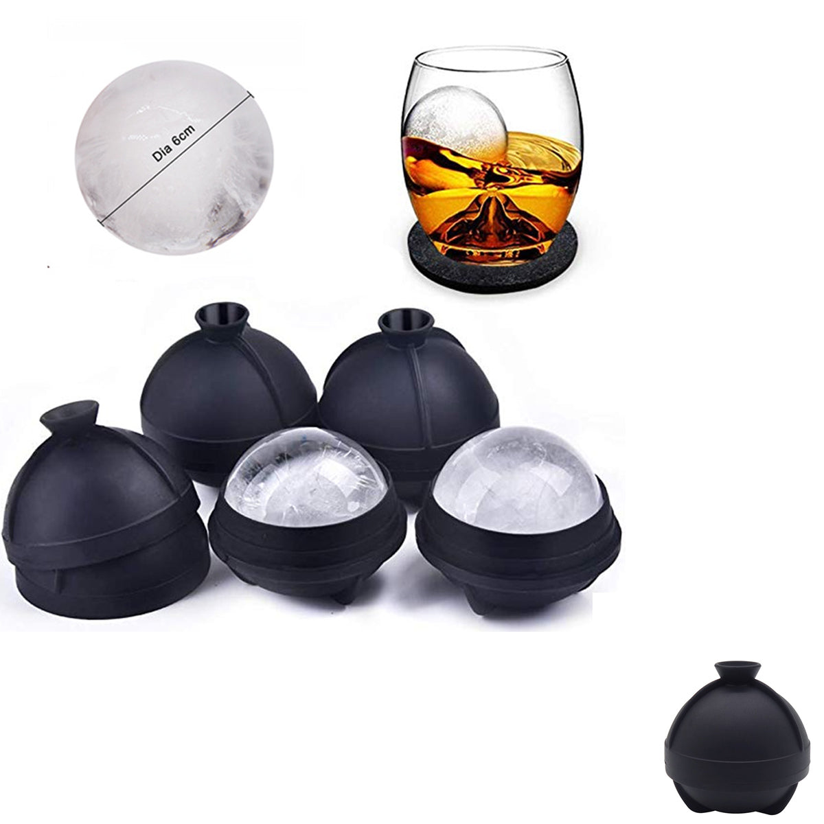 Silicone Ice Ball Mold With Funnel