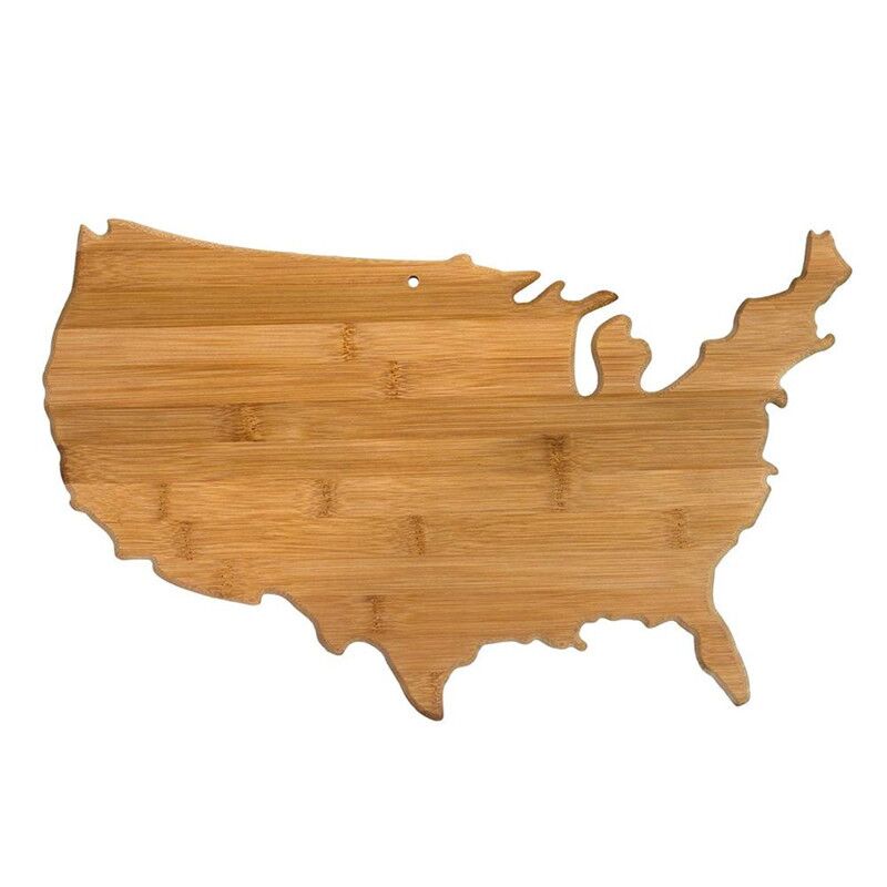 Usa Shape Bamboo Cutting Board