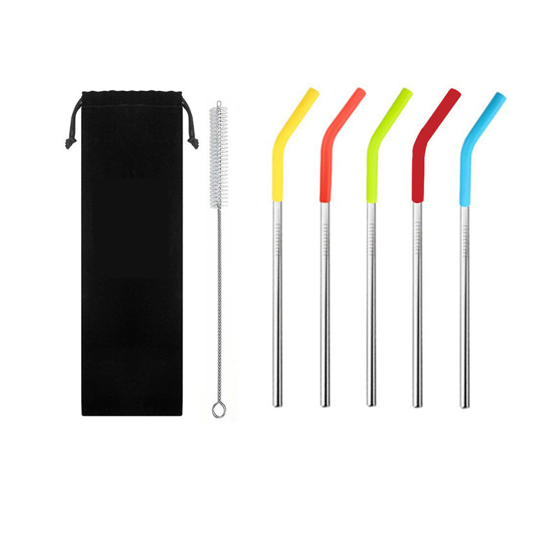 Metal Straw With Silicone Tips (set)