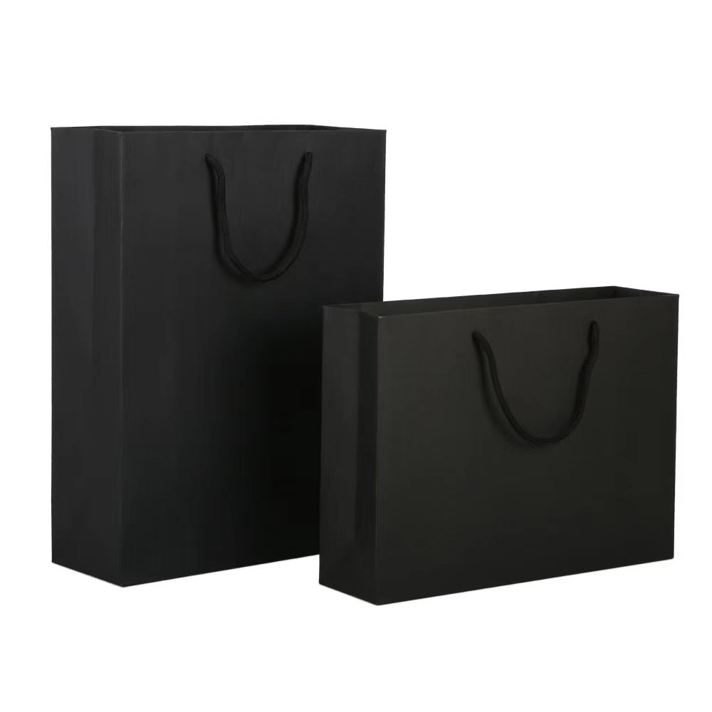 Custom Paper Bag With Rope Handle- Black