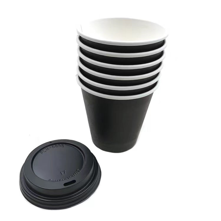 4oz Black Paper Cup With Lid