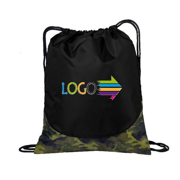 Camouflage Imprinted Drawstring Bags