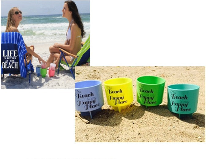 Plastic Beach Beverage Sand Cup Holders