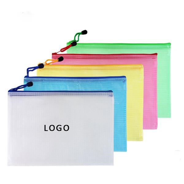 A4 Zipper File Mesh Bag