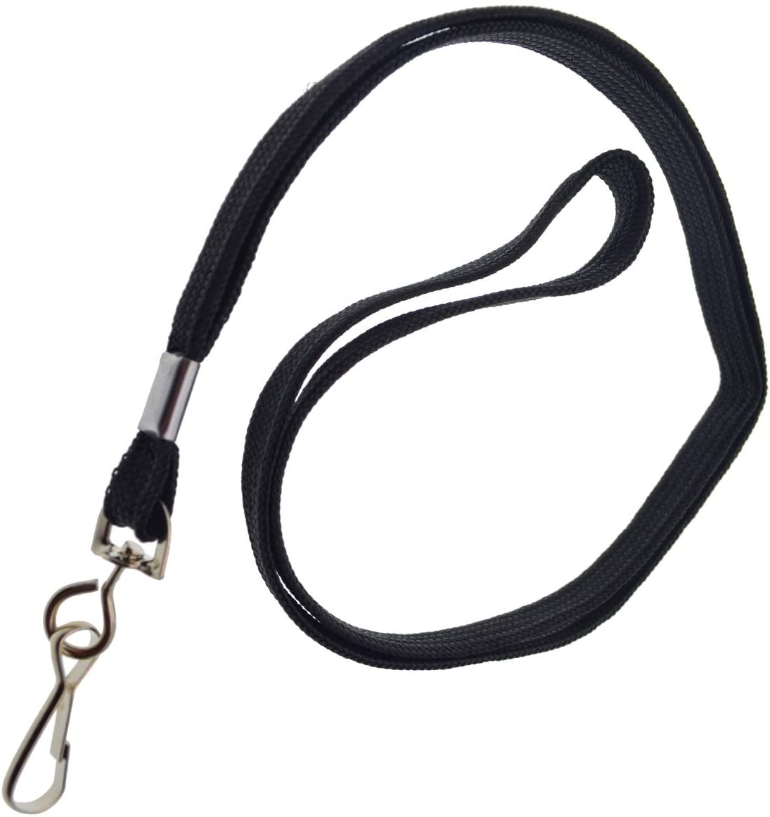 Black 3/8" (10 Mm) Woven Lanyard