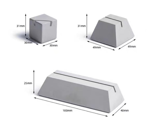 3pcs Concrete Card Holder Set