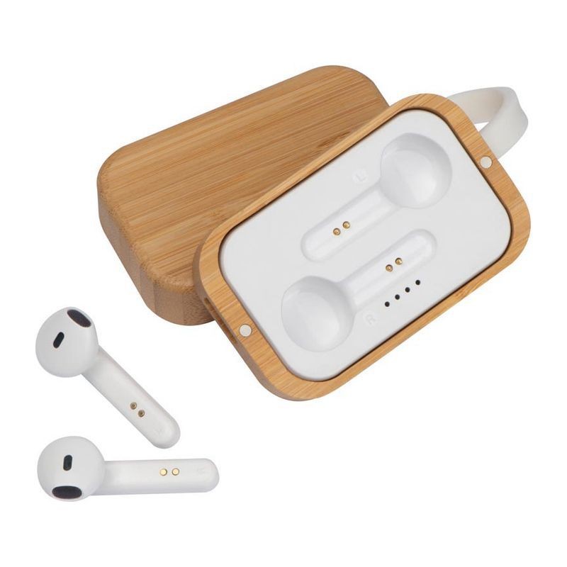 Wireless Earbuds With Bamboo Charging