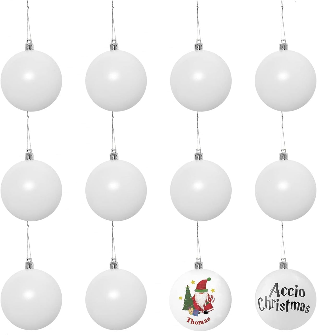 White Ornaments Matte Christmas Ball