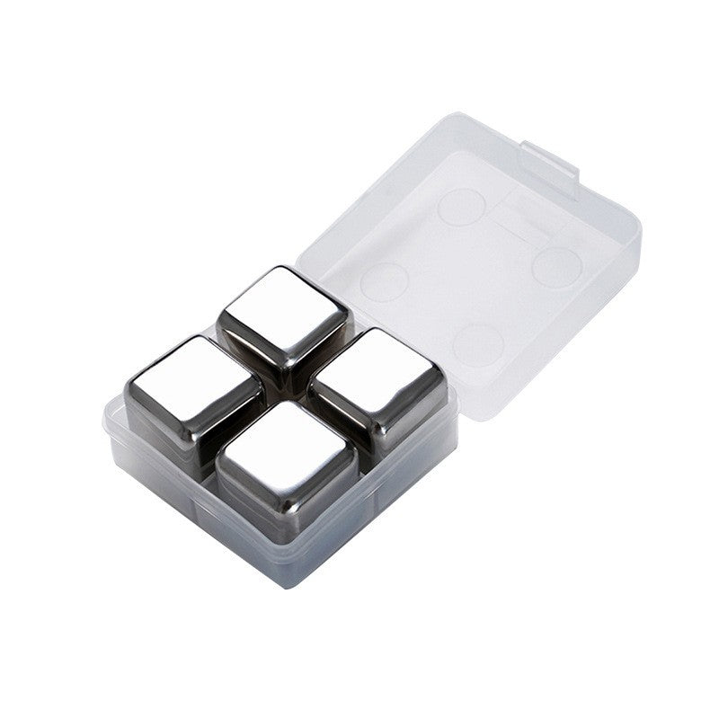 4 Stainless Steel Ice Cubes