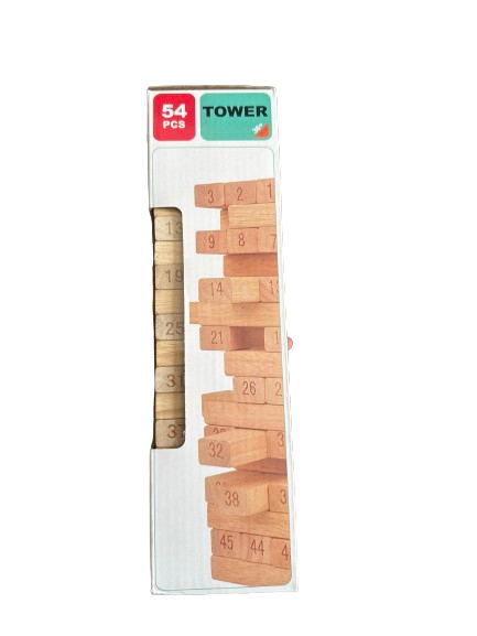 54pcs Wooden Jenga With Two Dices