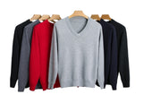 V-neck Solid Color Sweater