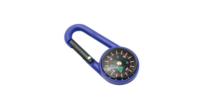 Blue Carabiner Compass