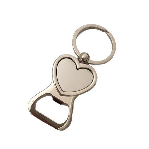 Peach Heart Bottle Opener Keychain