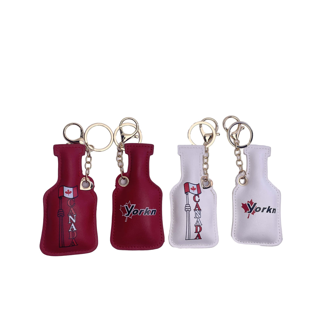 Water Bottle Shape Leather Keychain Charm