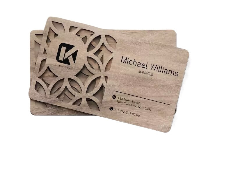 Wooden Business Name Card