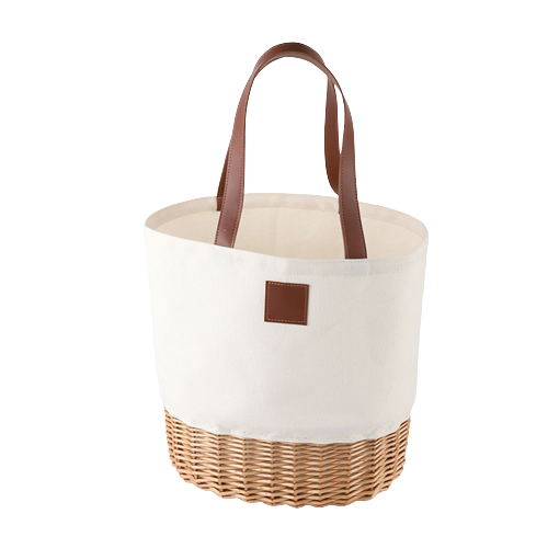 Canvas And Willow Basket Tote - By Boat