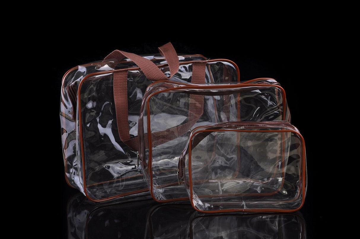 3pcs Clear Travel Bags