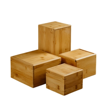 Bamboo Wood Storage Box With Lid