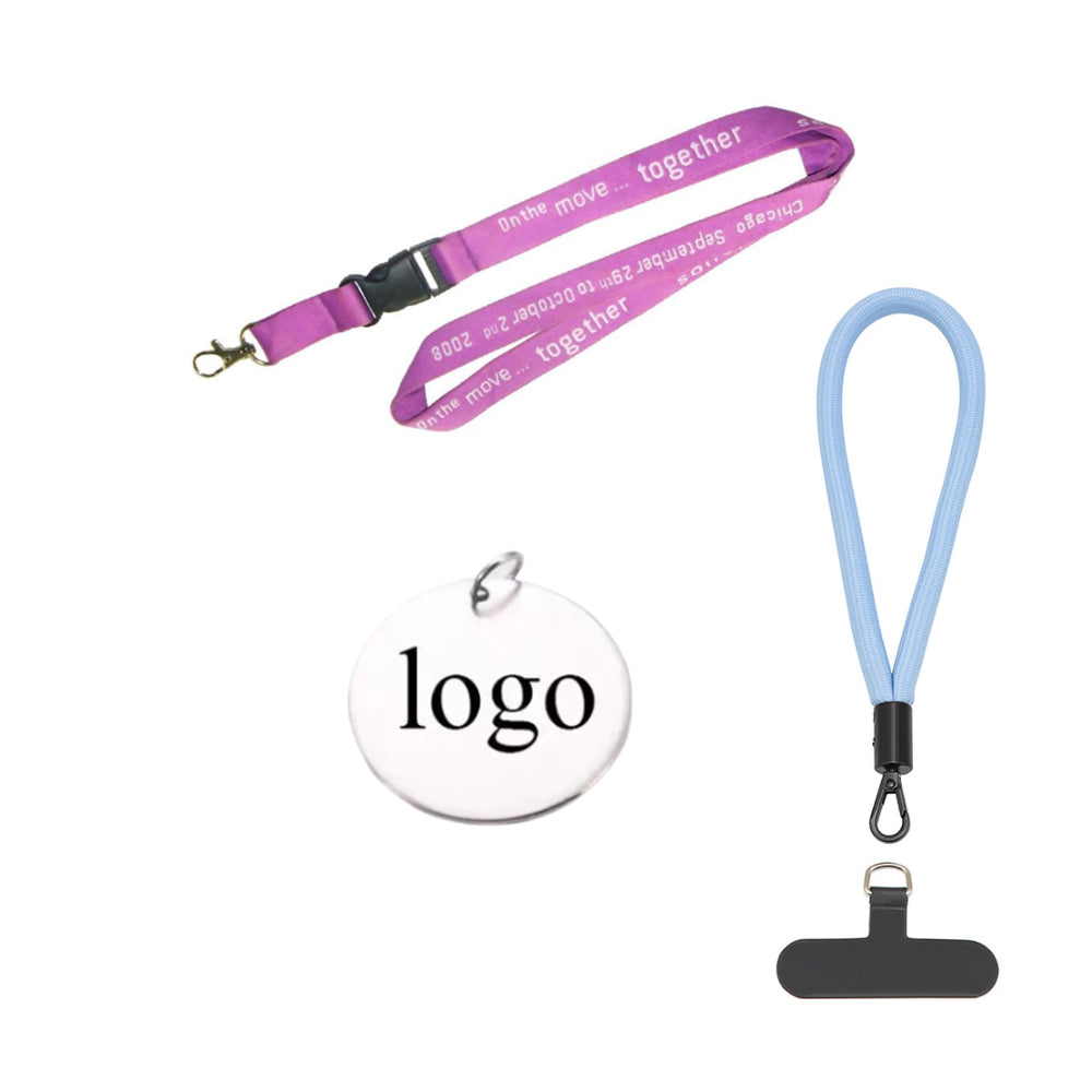 Wrist Strap And Lanyard With Round Charm