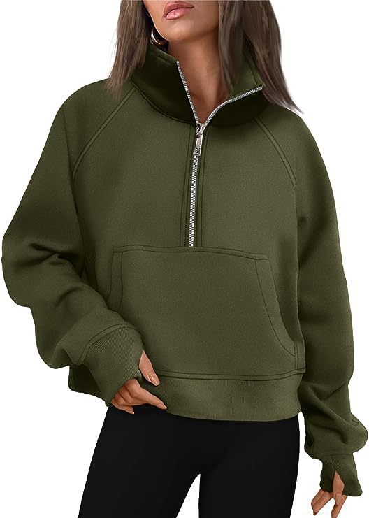 Oversized Halfzip Cropped Hoodie