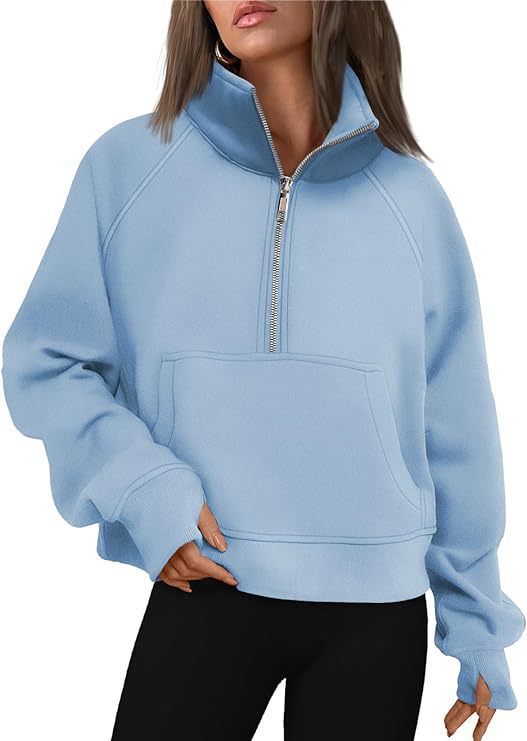 Oversized Halfzip Cropped Hoodie