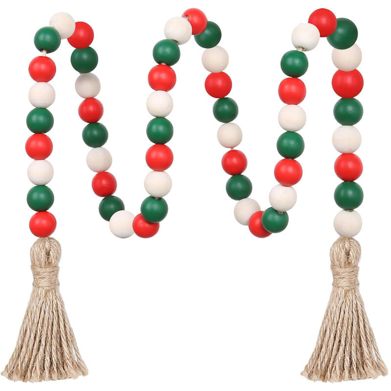 Christmas Wood Bead Garland